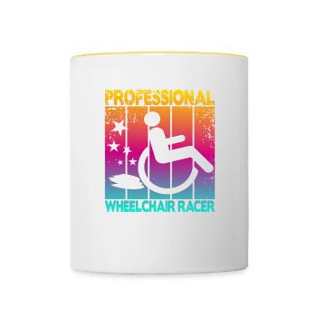 Professional Wheelchair Racer - Contrasting Mug - white/yellow - Front