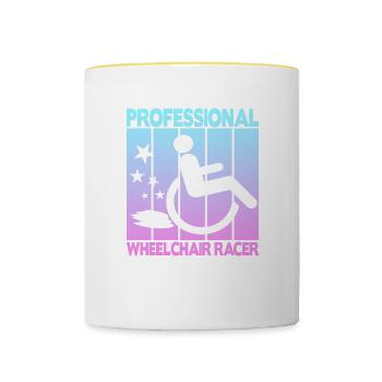 Professional Wheelchair Racer - Contrasting Mug - white/yellow - Front