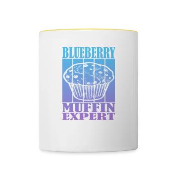 Blueberry Muffin Expert - Tasse zweifarbig - Weiß/Gelb - Vorne