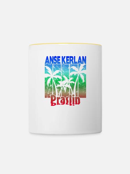 Anse Kerlan Praslin - Tasse zweifarbig - Weiß/Gelb