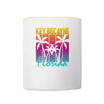 Key Biscayne Floride - Mug contrasté - blanc/jaune - Devant