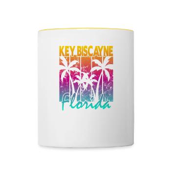 Key Biscayne Floride - Mug contrasté - blanc/jaune - Devant