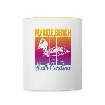 Myrtle Beach South Carolina - Tasse zweifarbig - Weiß/Gelb - Vorne