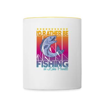 I'd rather fish at Lake Powell - Contrasting Mug - white/yellow - Front