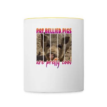 Pot Bellied Pigs are Pretty cool - Tasse zweifarbig - Weiß/Gelb - Vorne