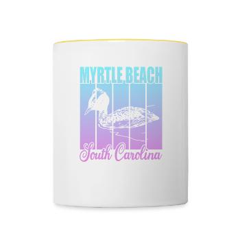 Myrtle Beach South Carolina - Tasse zweifarbig - Weiß/Gelb - Vorne
