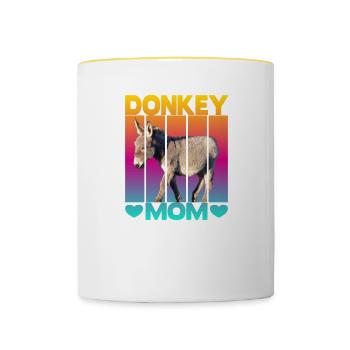 Maman âne - Mug contrasté - blanc/jaune - Devant