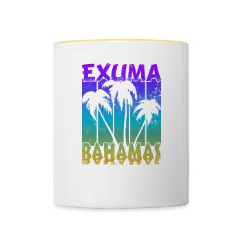 Vintage Exuma Bahamas Sonnenuntergang - Tasse zweifarbig - Weiß/Gelb - Vorne
