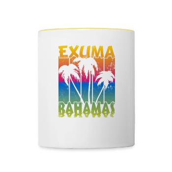 Vintage Exuma Bahamas Sonnenuntergang - Tasse zweifarbig - Weiß/Gelb - Vorne