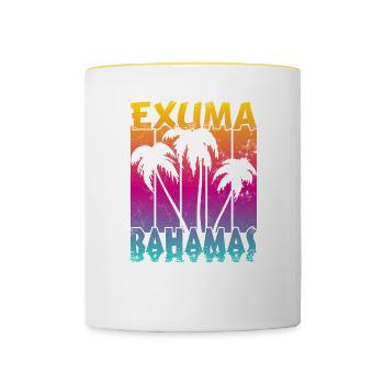 Vintage Exuma Bahamas Sonnenuntergang - Tasse zweifarbig - Weiß/Gelb - Vorne
