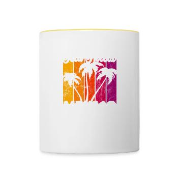 Isla Holbox Mexiko - Tasse zweifarbig - Weiß/Gelb - Vorne