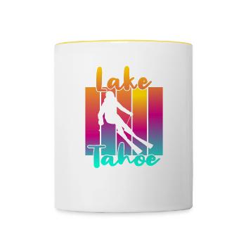 Lac Tahoe - Mug contrasté - blanc/jaune - Devant