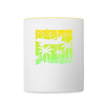 Maho Beach St. Maarten - Mug contrasté - blanc/jaune - Devant