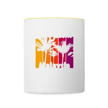 Langkawi Malaisie - Mug contrasté - blanc/jaune - Devant