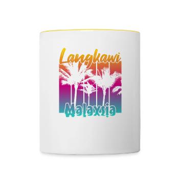 Langkawi Malaisie - Mug contrasté - blanc/jaune - Devant