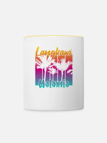 Langkawi Malaysia - Tasse zweifarbig - Weiß/Gelb