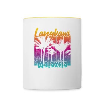 Langkawi Malaisie - Mug contrasté - blanc/jaune - Devant