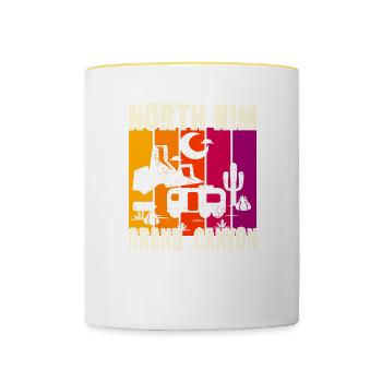 North Rim Grand Canyon Camping - Contrasting Mug - white/yellow - Front