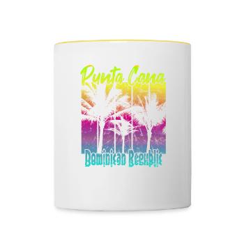 Punta Cana Dominican Republic - Tasse zweifarbig - Weiß/Gelb - Vorne