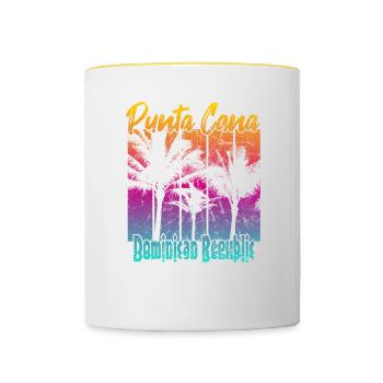 Punta Cana Dominican Republic - Tasse zweifarbig - Weiß/Gelb - Vorne