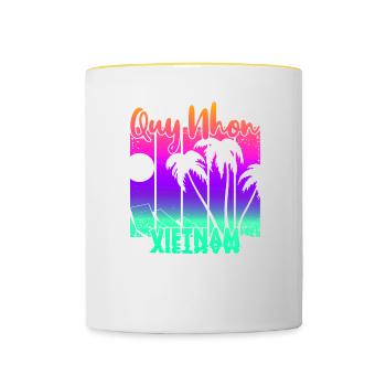 Quy Nhon Vietnam - Contrasting Mug - white/yellow - Front