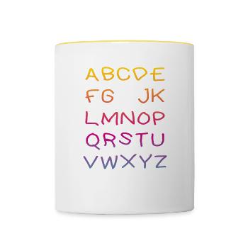 Hi Alphabet - Contrasting Mug - white/yellow - Front