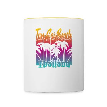 Ton Sai Beach Thailand - Contrasting Mug - white/yellow - Front