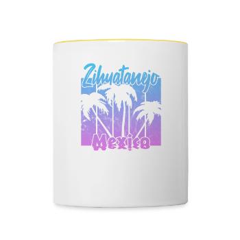 Zihuatanejo Mexico - Tasse zweifarbig - Weiß/Gelb - Vorne