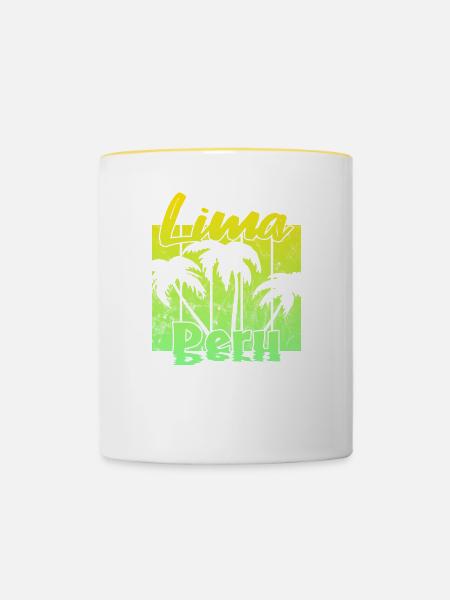 Lima Peru - Tasse zweifarbig - Weiß/Gelb