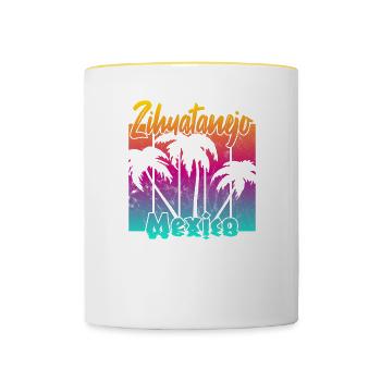 Zihuatanejo Mexico - Tasse zweifarbig - Weiß/Gelb - Vorne