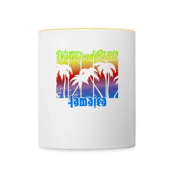 Winnifred Beach Jamaica - Contrasting Mug - white/yellow - Front