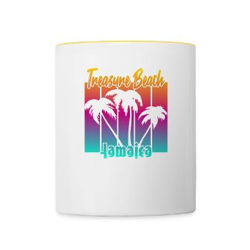 Treasure Beach Jamaica - Tasse zweifarbig - Weiß/Gelb - Vorne