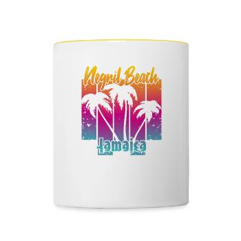 Negril Beach Jamaïque - Mug contrasté - blanc/jaune - Devant