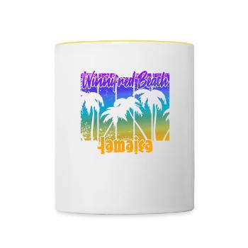 Winnifred Beach Jamaica - Contrasting Mug - white/yellow - Front