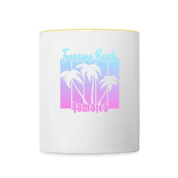 Treasure Beach Jamaica - Tasse zweifarbig - Weiß/Gelb - Vorne