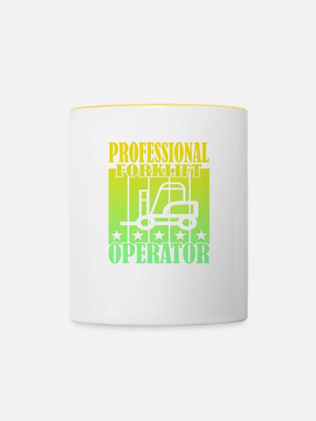 Professional Forklift Operator - Tasse zweifarbig - Weiß/Gelb