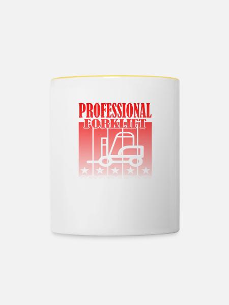 Professional Forklift Operator - Tasse zweifarbig - Weiß/Gelb