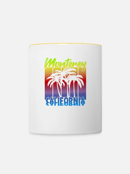 Monterey California - Tasse zweifarbig - Weiß/Gelb