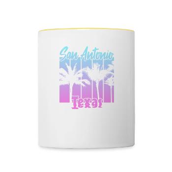 San Antonio Texas - Tasse zweifarbig - Weiß/Gelb - Vorne