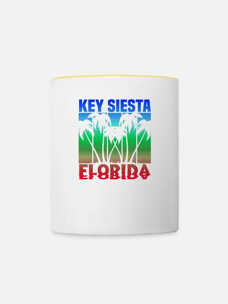 Key Siesta Florida - Tasse zweifarbig - Weiß/Gelb