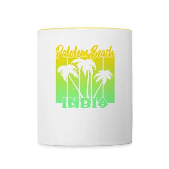 Palolem Beach India - Tasse zweifarbig - Weiß/Gelb - Vorne