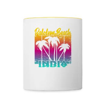 Palolem Beach India - Tasse zweifarbig - Weiß/Gelb - Vorne