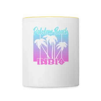 Palolem Beach India - Tasse zweifarbig - Weiß/Gelb - Vorne
