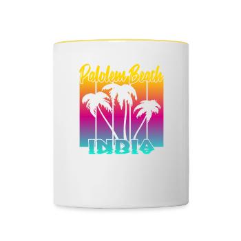 Palolem Beach India - Tasse zweifarbig - Weiß/Gelb - Vorne