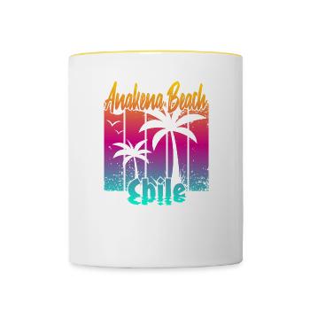 Anakena Beach Chile - Tasse zweifarbig - Weiß/Gelb - Vorne