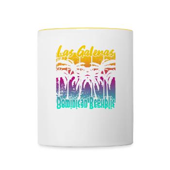 Las Galeras Dominican Republic - Tasse zweifarbig - Weiß/Gelb - Vorne