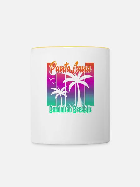 Punta Cana - Mug contrasté - blanc/jaune