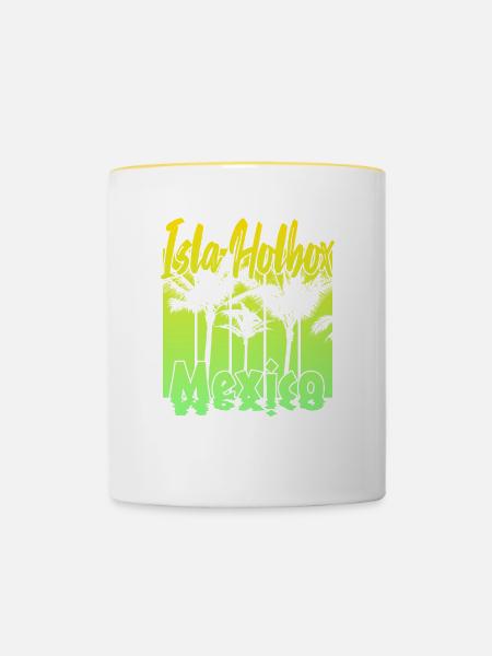 Isla Holbox Mexico - Tasse zweifarbig - Weiß/Gelb
