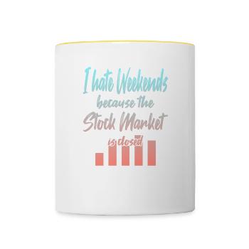 Stock Market is Closed - Contrasting Mug - white/yellow - Front