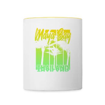 Maya Bay Thaïlande - Mug contrasté - blanc/jaune - Devant